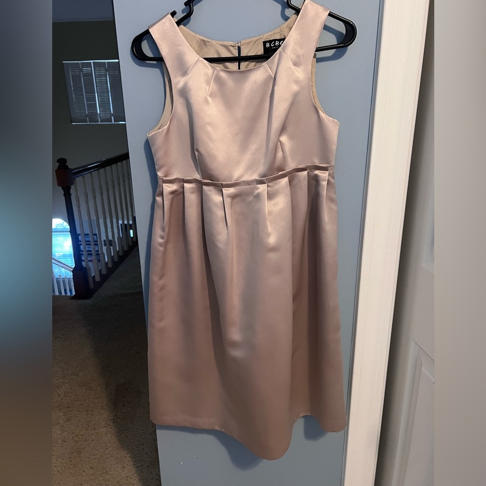 BCBG Paris Taupe Satin Dress